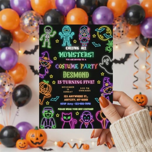 Editable Halloween Costume Party Invitation: Spooky Kids Birthday (digital Template) - Etsy