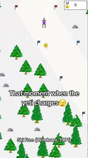 Who remembers that moment in Ski Free when the yeti charges?#skifree #windowsgames #yeti
