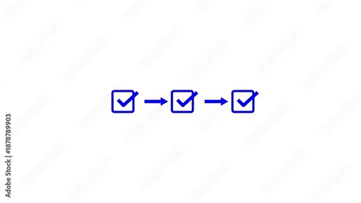 Checklist, Workflow Process for Quality Assurance. Marks checkboxes in digital checklist, step-by-step workflow process for quality assurance, document control, focusing on systematic task completion