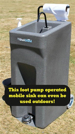 Foot pump operated mobile sinks that can be used out of doors!