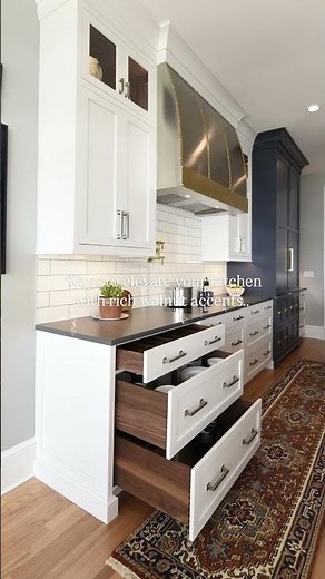 Walnut Accent KITCHEN Design Ideas #Shorts
