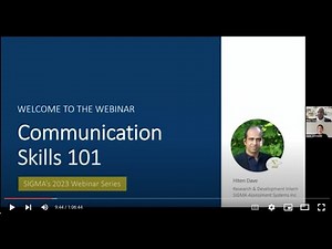 SIGMA Talent Development Webinar: Communication Skills 101