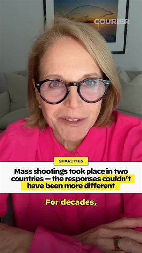 67K views · 202 reactions | Mass shootings took place on the same day in Australia and the United States recently. Katie Couric breaks down why the countries’ responses were so different. | COURIER | Facebook