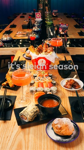 Feast your way through the season 😋 From festive wraps and JFC feasts to sweet treats, cocktails & shareable platters - there’s something to tuck into for everyone this Christmas! | YO! Sushi