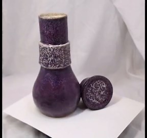 Handmade Urn, Purple and White With Design, Size Large. Used for Ashes. - Etsy