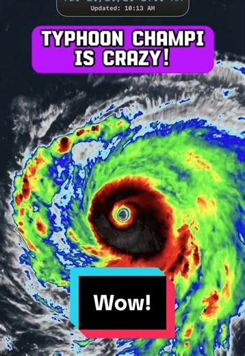 Typhoon Champi is in the class of tropical cyclones that have neared the atmospheric speed limit for typhoons! It is insane how wide the eye is yet how powerful the storm remains. It is very rare to see such a combo! Those in the west Pacific should be tracking this storm as it could have a huge surge threat because of how large it may get. #Champi #Typhoon #Japan #Taiwan #Fyp