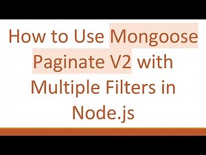 How to Use Mongoose Paginate V2 with Multiple Filters in Node.js