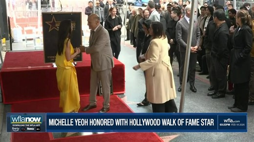 MICHELLE YEOH HONORED: Oscar-winning actress Michelle Yeoh is being honored with a star at the Hollywood Walk of Fame. https://www.wfla.com/entertainment-news/ | WFLA News Channel 8