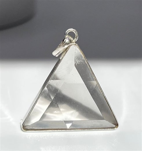 Vogel Cut Clear Quartz Crystal Triangle Pendant: Meditation Tool - Etsy