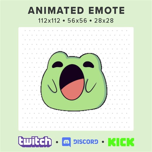 Cute Frog Pop Animated Emote GIF | Emote for Twitch, Discord, Youtube - Etsy