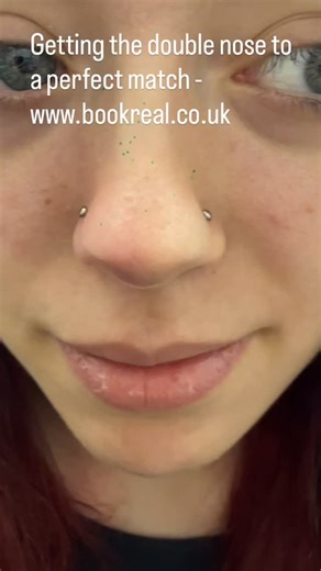 A double nose piercing can be done by making a dot on the end of your nose and using a vernier for perfect placement. Now that’s Real #piercing #realburgesshill #nosepiercing #helixpiercing #bodypiercing #realpiercing #childrensearpiercing #burgesshill #daith #bestpiercing #laurabee | Real Piercing, Tattoo and Jewellery Shop | Facebook