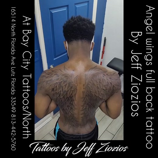 Free hand full back piece angel wings tattoo from today, very nice guy.... #angelwings #angelwingstattoo #backtattoo #bigtattoo #tampa #tamptatttoshop #tampatattooartist #tattooart #tattoo #Tattoos #inkedup #inkedguys #guyswithink #guyswithtattoos @baycitytattoos @tattoosbyjeffziozios