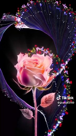 Vibrant Animated Roses: A Neon Floral Experience