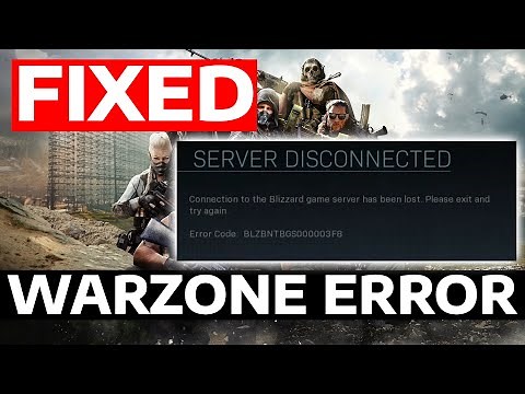 How To Fix Call Of Duty Warzone Server Disconnected (Connection To The Blizzard Game Server is Lost)