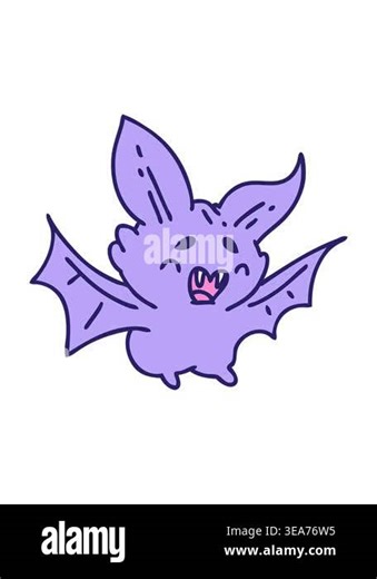 bob and pause animation of drawing of a super cute halloween bat Stock Video Footage - Alamy