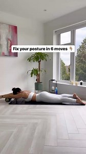 Posture fix and back pain help in 6 moves! Save and practice #posturecorrection #posturefix #backpain #backpainrelief #painrelief #yogadaily #yoga | Emily Mouu