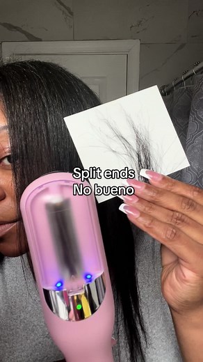 This split end trimmer will save your hair from splitting all the way up the hair shaft!! #splitendtrimmer #splitends #trimhair #athome #haircut #electrichairtrimmer #haircut #cordlesstrimmer #portable #healthyhair #healthyhairjourney #viralproduct #pink #tiktokshopfinds