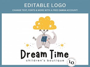 Floating Elephant Logo Template: DIY Boutique Branding (canva) - Etsy Canada