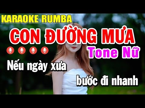 Con Đường Mưa Karaoke Tone Nữ Nhạc Sống - Karaoke Rumba Nhạc Trẻ