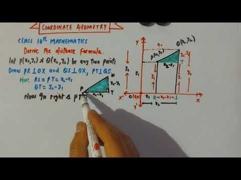 Derive distance formula#10th mathematics