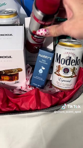 I'm assembling a gift basket for my husband. He's been incredibly thoughtful, and I'm eager to create the perfect Valentine's Day gift basket for him. What gesture did you make for your partner? #valentinesday #giftsforhim #valentinegiftbasket #dayoflove #love #soulmate #fyp @caughtdavapors #iloveyousomuch #sonnyandcher