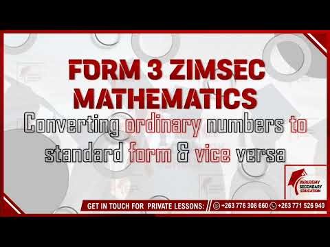 FORM 3 MATHS - CONVERTING ORDINARY NUMBERS TO STANDARD FORM PART 1