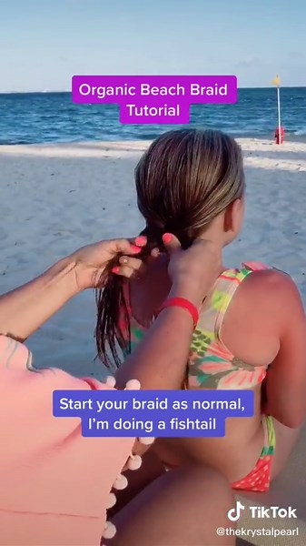 Organic Beach Braid Tutorial. No hair tie needed. #hair #momlife #tutorial #lifehack #beach #beachlife #PlayByPlay