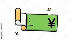animated green check with a yen sign, suitable for finance blogs, payment platforms, and business presentations.