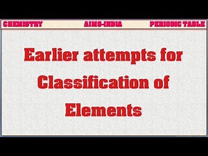 Early Attempts at Classification of Elements - Periodic Table, Class 10 Science Video Lecture