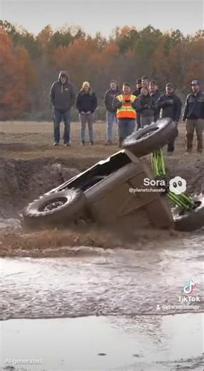 UTV Flips in Mud Pit: Nearly DROWNING Driver! 🫣☠️🙏 #utv #offroad #mudding #fail #viralreels