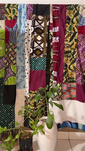 Patchwork curtains for my kitchen window #shorts #patchworkcurtains #ankarascrapsdiy #diycurtains