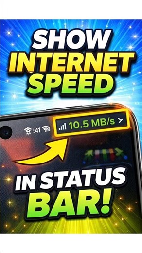 Show Internet Speed in Status Bar 📶 (Step-by-Step Guide) #shorts