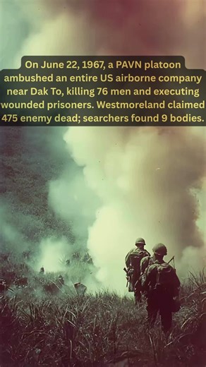 On June 22, 1967, near Đắk Tô Base Camp in Vietnam's Central Highlands, Company A of the 173rd Airborne Brigade walked into a devastating ambush. What began as a morning patrol up Hill 1338 became a massacre when a platoon-sized North Vietnamese force trapped American soldiers in dense jungle where air support and artillery proved useless. The thick canopy neutralized America's technological advantage. By day's end, only isolated pockets of wounded Americans remained, surrounded and cut off. Whe