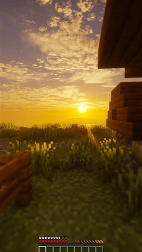 This is how sunset looks like in Minecraft #minecraft #sunset #nature #survival