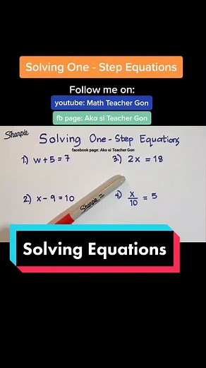 Solving One - Step Equations #math #maths #mathematics #equations #fy #viral #mathteachergon