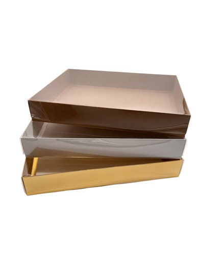 Clear Lid Gift Box 10x13x2" – Gold, White, Kraft - 10 Pack - Etsy