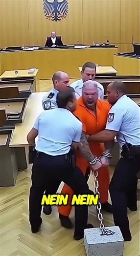 He screams in the judge's face – and everyone holds him down.