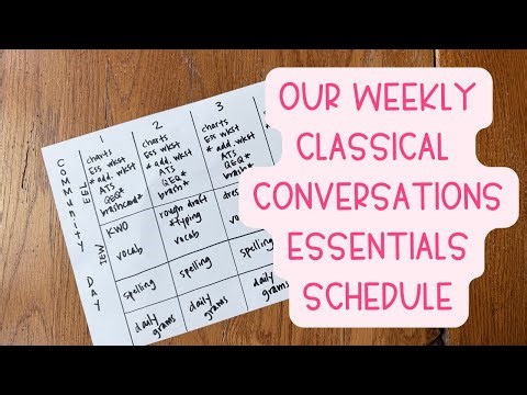 Our weekly Classical Conversations Essentials schedule (at home)