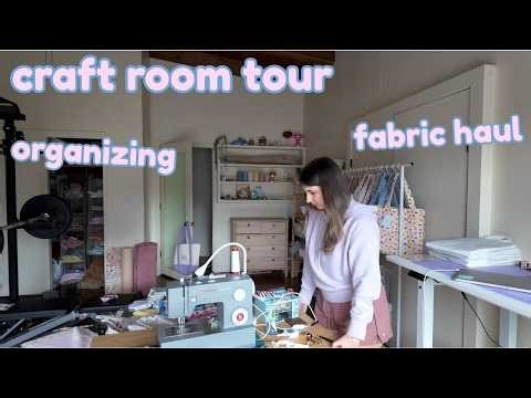 my imperfect craft room tour and organizing + fabric haul ☀️