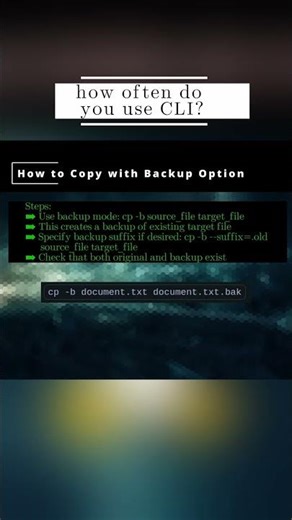 🐧 Linux CLI 🐧 How to Copy with Backup Option 🐧 #shorts #KGROSShorts #HowToLinuxCLI