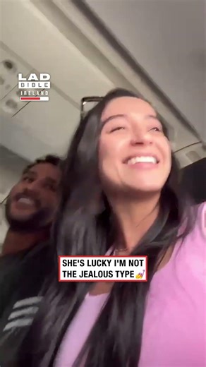 Woman gets scared during turbulence and grabs someone's husband