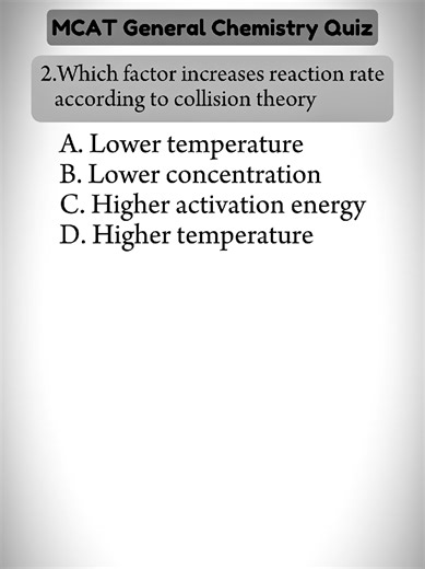 MCAT General Chemistry Quiz #TikTokCreatorSearchInsightsIncentive #quiz #mcat #usa🇺🇸 #medstudent