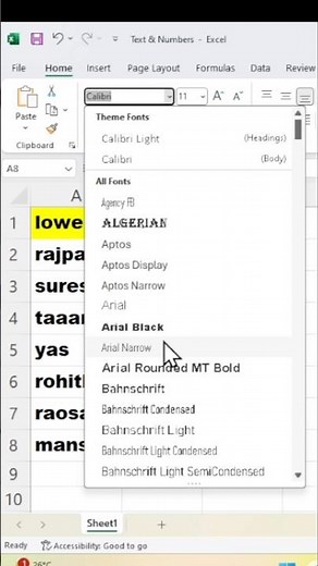 How to change font style in microsoft excel #fontstyle #howto #excel