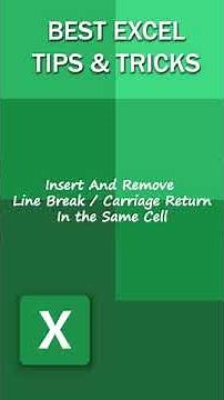 Excel How To Insert And Remove Line Break / Carriage Return In The Same Cell #Shorts