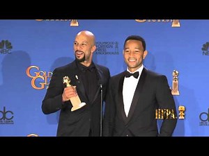 John Legend and Common SELMA - Pressroom - Golden Globes 2015