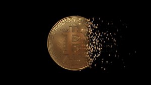 A matrix bitcoin coin with an alpha channel