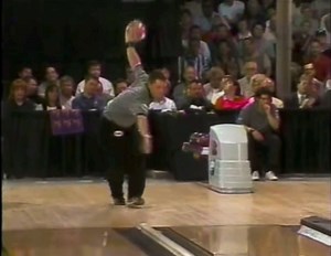 PBA Gold Pins & The Showboat. Hall of Famer Jason Couch converts the 4-10 in the 7th frame of the title match against Amleto Monacelli. Couch would win the match and the 1998 Showboat Invitational title. | Bowling Knowledge
