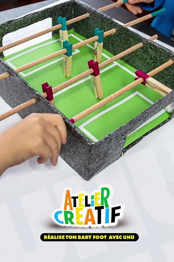 UHU vous a concocté un petit #DIY pour fabriquer votre propre Baby-Foot avec pour seuls ingrédients une pincée de patience, un soupçon de créativité et beaucoup de colle UHU ! (Atelier créatif complet à retrouver dans le lien dans la bio) #tutocreatif #ateliercreatif #babyfoot #UHU