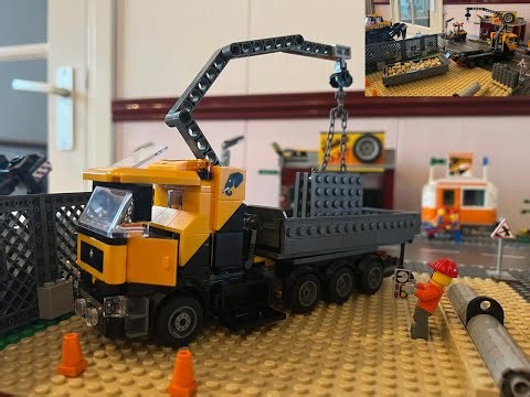 lego 60467 roll off container/ hooklift, moc/mod with 4 axcle's and crane!