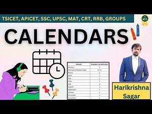 🔴 Aptitude Made Easy by Mr. Harikrishna sagar – Calendars -Shortcuts, Tricks| #exampreparation 🚀🎓📌